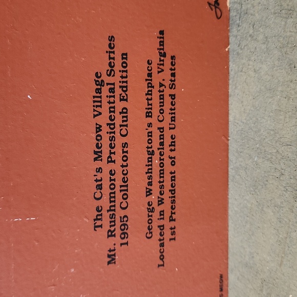 The Cat's Meow Mt. Rushmore Presidential Series 1995 Collectors Club Edition - Picture 5 of 6